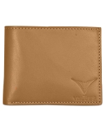 Tan Bifold leather wallet for men with RFID security