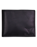 Black Plain Bifold leather wallet for men with RFID security