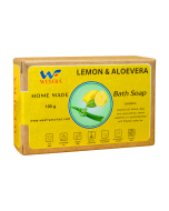 WESFRA Lemon & Aloe Vera Homemade Soap, 100g, Pack of 6 - Natural, Hydrating, Refreshing