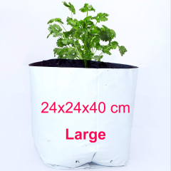 Grow Bag 24x24x40 cm - Ideal for Vegetable & Flowering Plants, Durable White Exterior with Black Inner Lining, UV-Stabilized, Reusable, Pack of 5