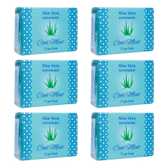 Cool Mint Aloe Vera Handmade Soap: 75 g, Pack of 6