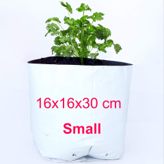 Grow Bag 16x16x30 cm - Ideal for Vegetable & Flowering Plants, Durable White Exterior with Black Inner Lining, UV-Stabilized, Reusable, Pack of 5