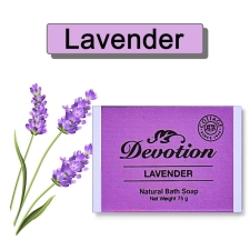 Devotion Lavender Natural Bath Soap Pack of 6 (75g Each)