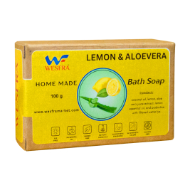 WESFRA Lemon & Aloevera Homemade Soap, 100g, Pack of 6