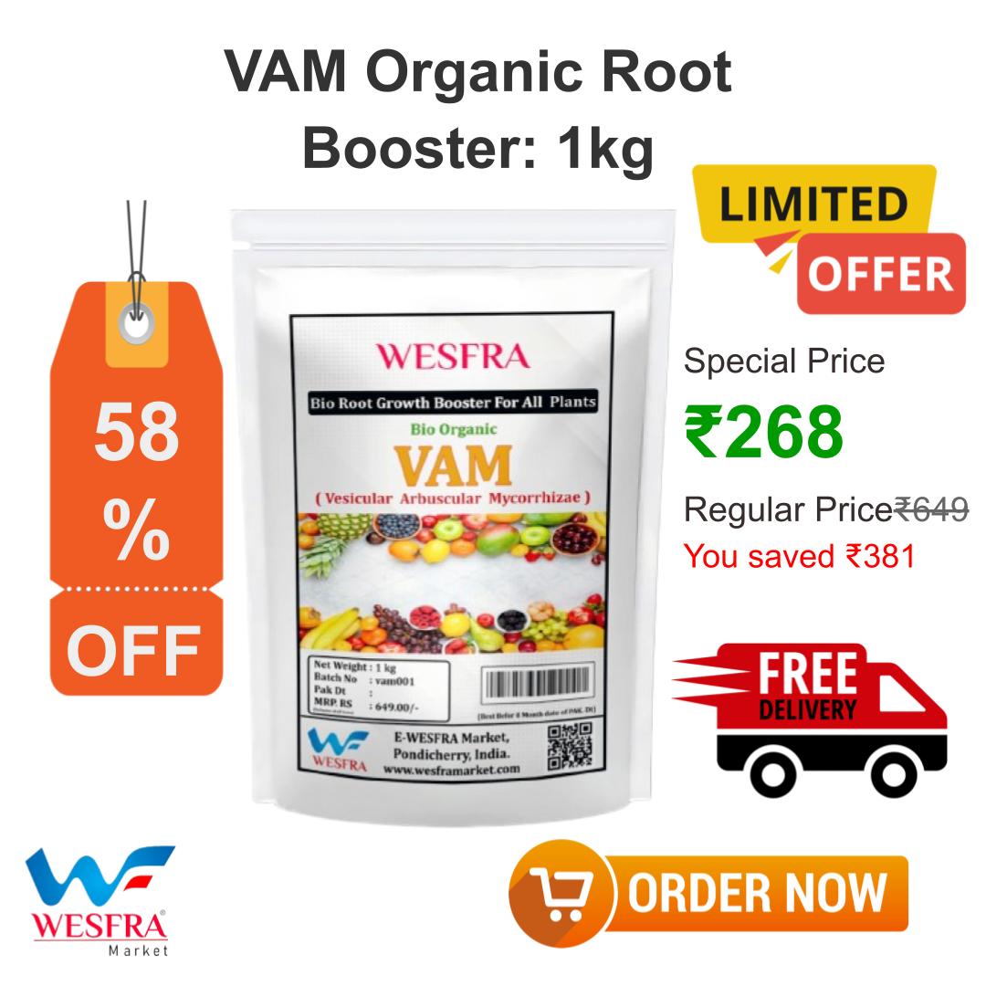 Transform your garden with VAM Organic Root Booster (1 kg).