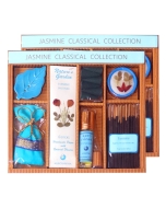 Jasmine Classical Collection Set (Pack of 2) Jasmine Cones | Perfume Oil | Scented Sachet | Perfumed Candle | Incense Sticks | Incense Stand