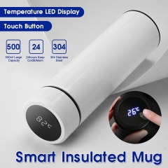 LED Temperature Display (White)  500ml Hot/Cold Water Bottle