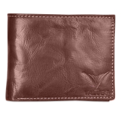 Brown bifold leather wallet for men with RFID security