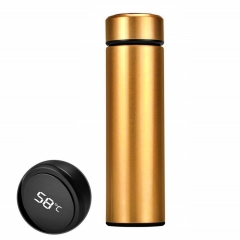 Water Bottle with 500ml Hot and Cold Flask with LED Temperature Display (Pack of 1, Gold)