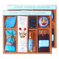 Jasmine Classical Collection Set (Pack of 2) Jasmine Cones | Perfume Oil | Scented Sachet | Perfumed Candle | Incense Sticks | Incense Stand