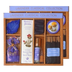 Lavender Classical Collection Set (Pack of 2) Lavender Cones | Perfume Oil | Scented Sachet | Perfumed Candle | Incense Sticks | Incense Stand