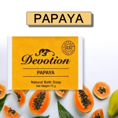 Papaya Handmade Soap: 75 g, Pack of 6