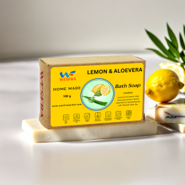 WESFRA Lemon & Aloevera Homemade Soap, 100g, Pack of 6